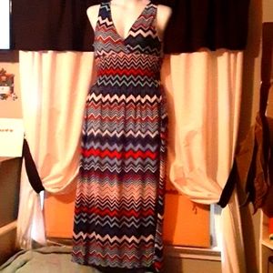 Sexy maxi dress red white and blue